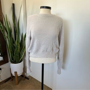 Express Cocoon Fuzzy Soft Silvery Gray Sweater XS